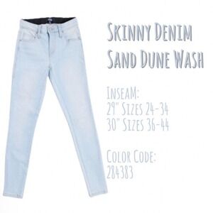 LuLaRoe Womens Skinny Jeans Size 36 36X30 Original Denim Sand Dune Wash Blue NWT